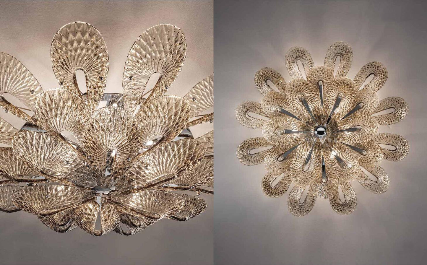 Aurelia Glass Flower Flushmount