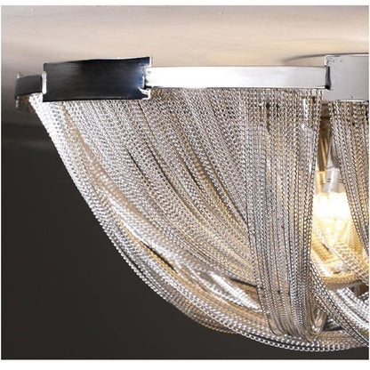 Caldra Luxury Aluminum Chain Tassel Flushmount