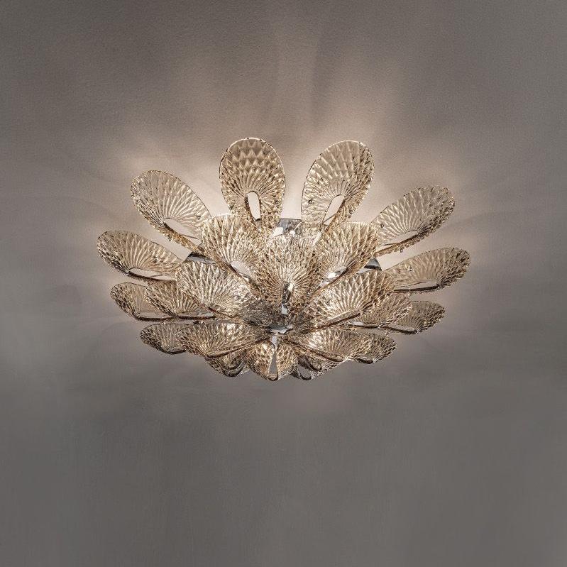 Aurelia Glass Flower Flushmount
