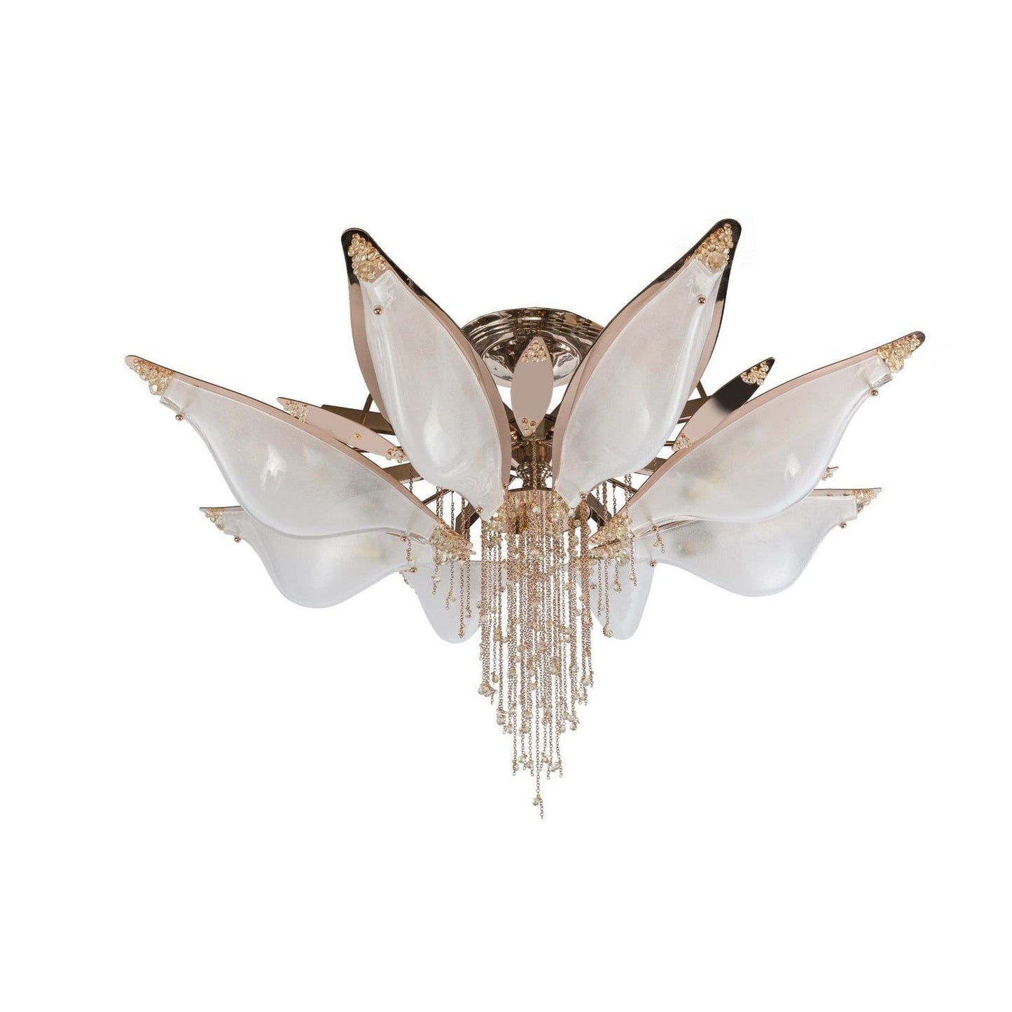 Serena Open-Flower Crystal Murano Flushmount