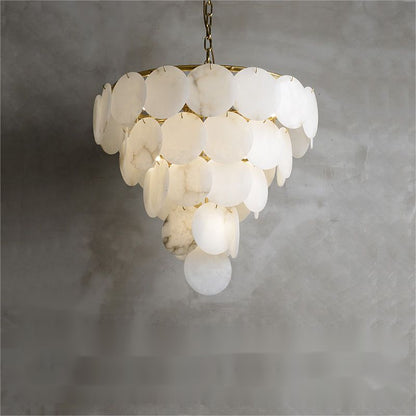 Alabaster Multi-Tiered Round Chandelier