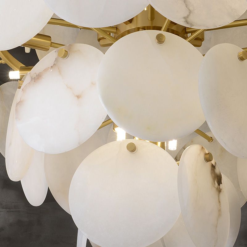 Alabaster Multi-Tiered Round Chandelier