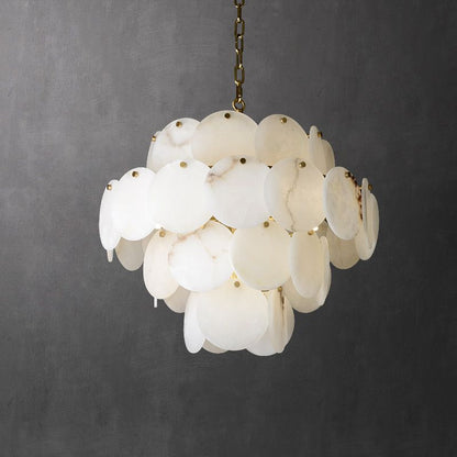 Alabaster Multi-Tiered Round Chandelier