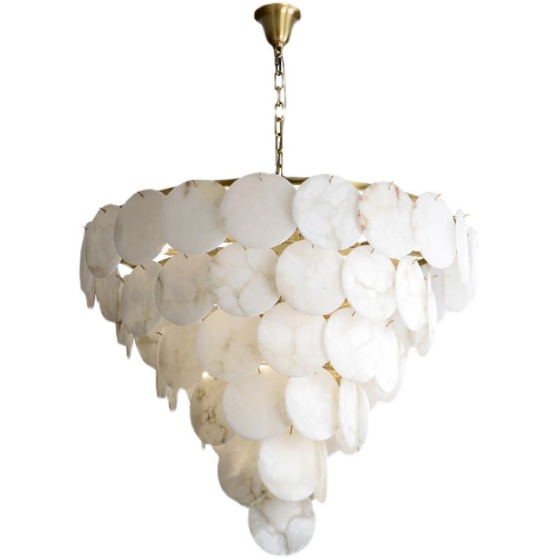 Alabaster Multi-Tiered Round Chandelier