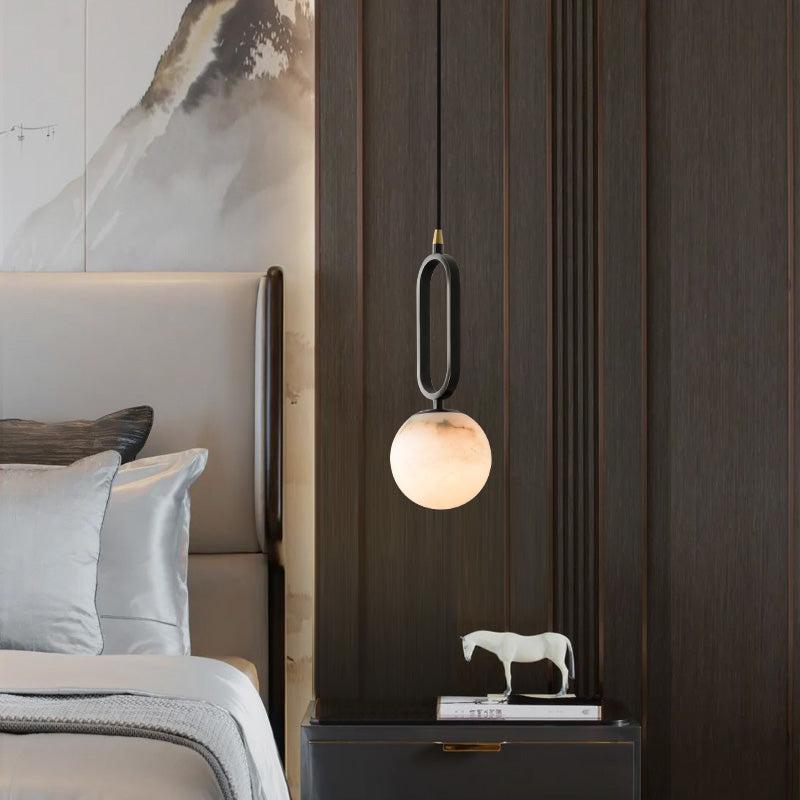 Alabaster Ball Strata Pendant Light