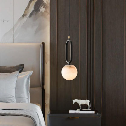 Alabaster Ball Strata Pendant Light