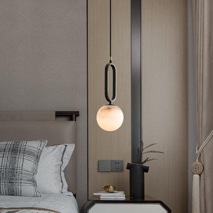Alabaster Ball Strata Pendant Light