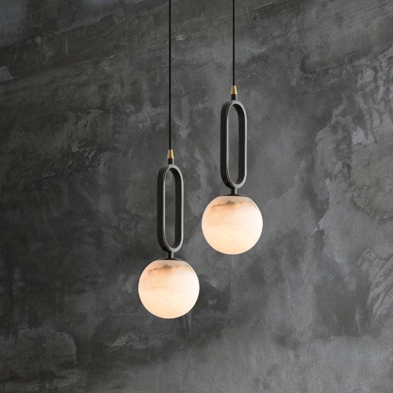 Alabaster Ball Strata Pendant Light