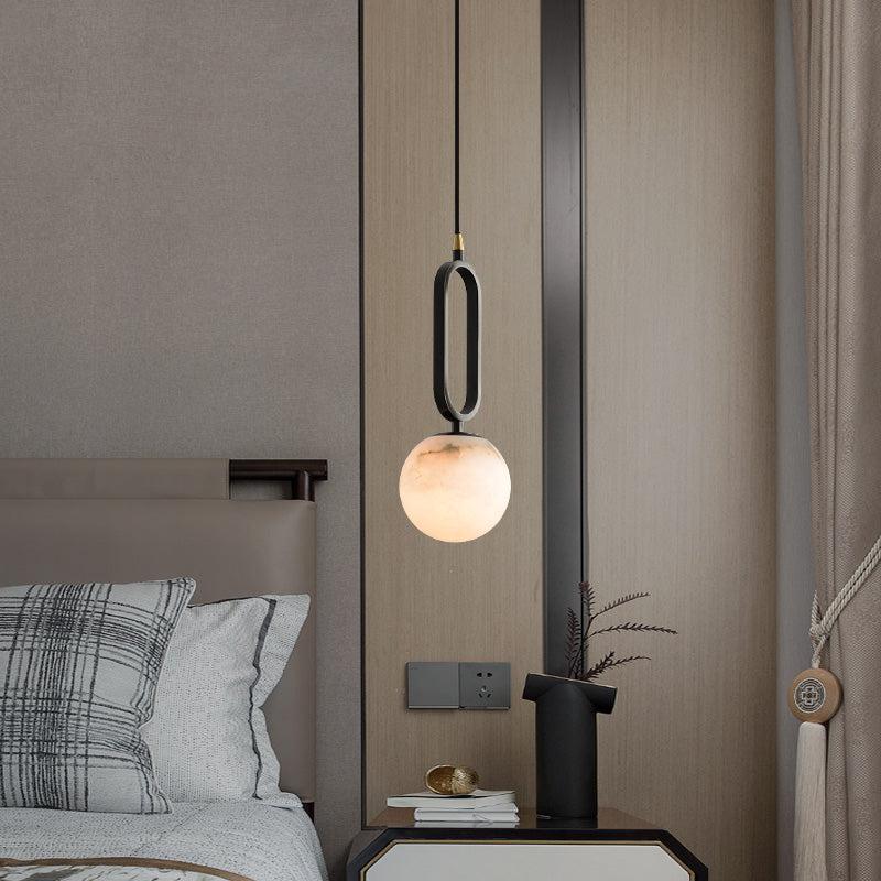 Alabaster Ball Strata Pendant Light