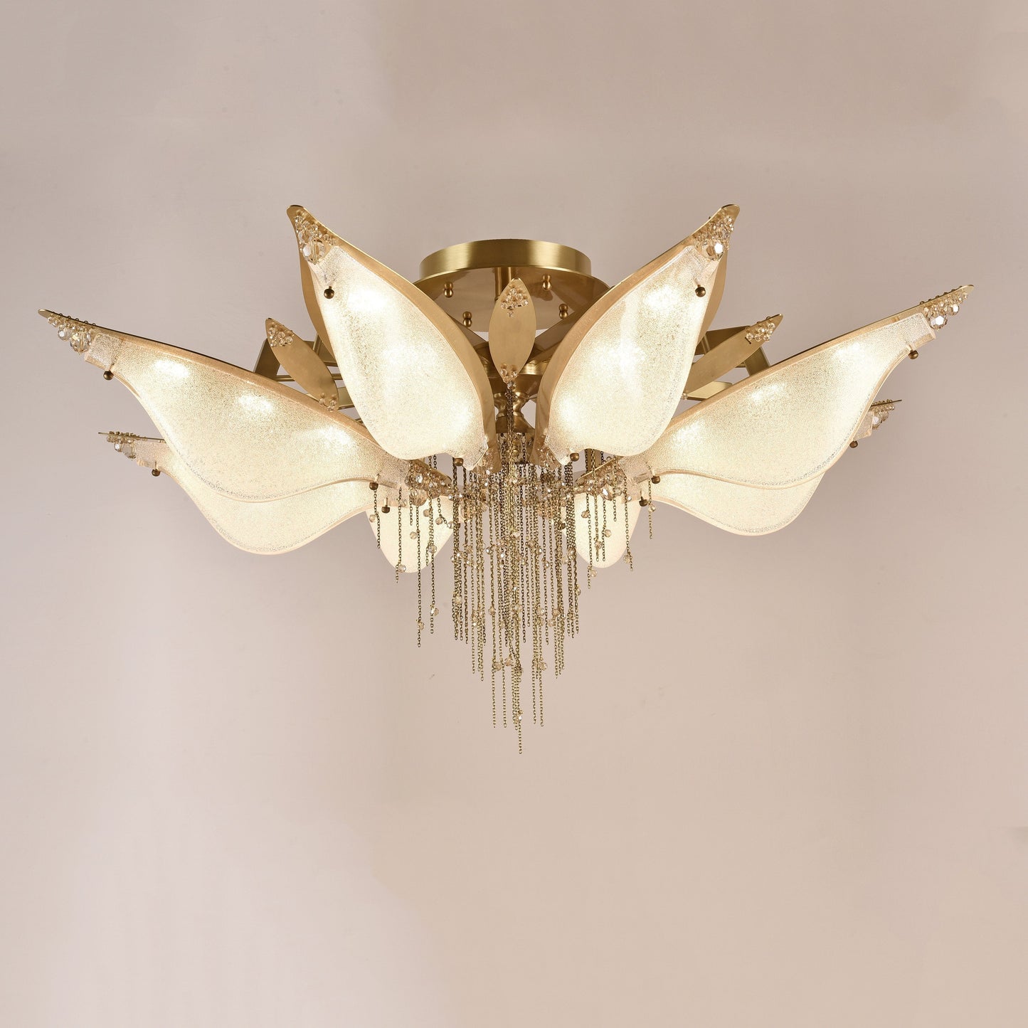Serena Open-Flower Crystal Murano Flushmount