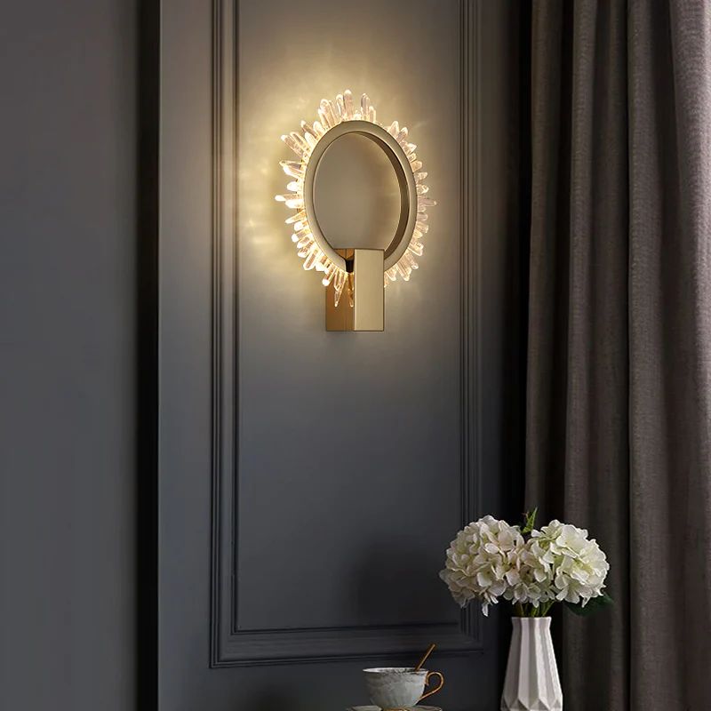 Lunor Crystal Ring Wall Sconce