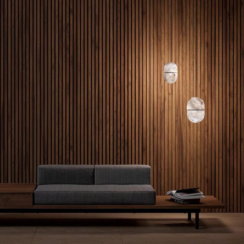 Modern Alabaster Oval Forma Pendant Light