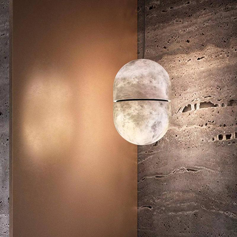 Modern Alabaster Oval Forma Pendant Light