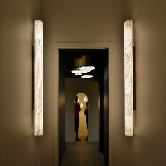 Modern Alabaster Strata Wall Sconce