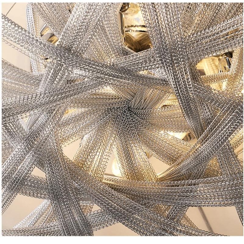 Caldra Luxury Aluminum Chain Tassel Flushmount